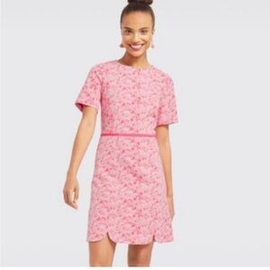 Draper James Lipstick Red Jacquard Dress